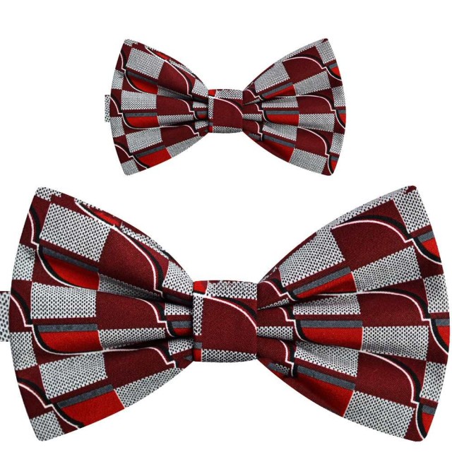 Papioane tata fiu, roșu bordeaux, imprimeu supradimensionat geometric